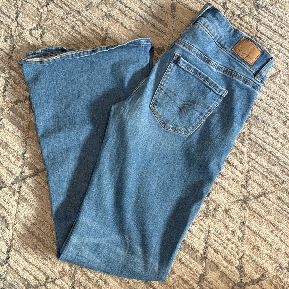 American Eagle Next Level Super Low Rise Flare Jean